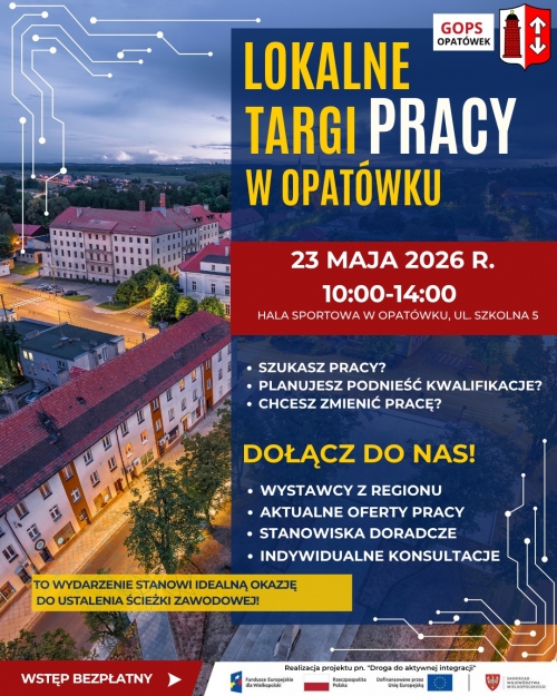 Zdjęcie do aktualności: ZAPRASZAMY NA LOKALNE TARGI PRACY W OPATÓWKU  wiecej