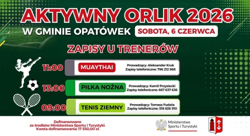 Zdjęcie do aktualności: Rozpoczęcie programu „Aktywny Orlik 2026” w Gminie Opatówek - zapisy na zajęcia od 6 czerwca wiecej
