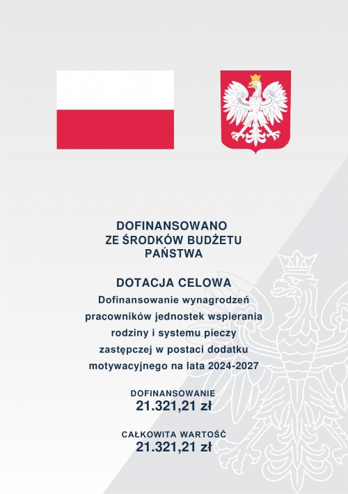 Zdjęcie do aktualności: Dofinansowanie wynagrodzeń pracowników jednostek wspierania rodziny i systemu pieczy zastępczej wiecej